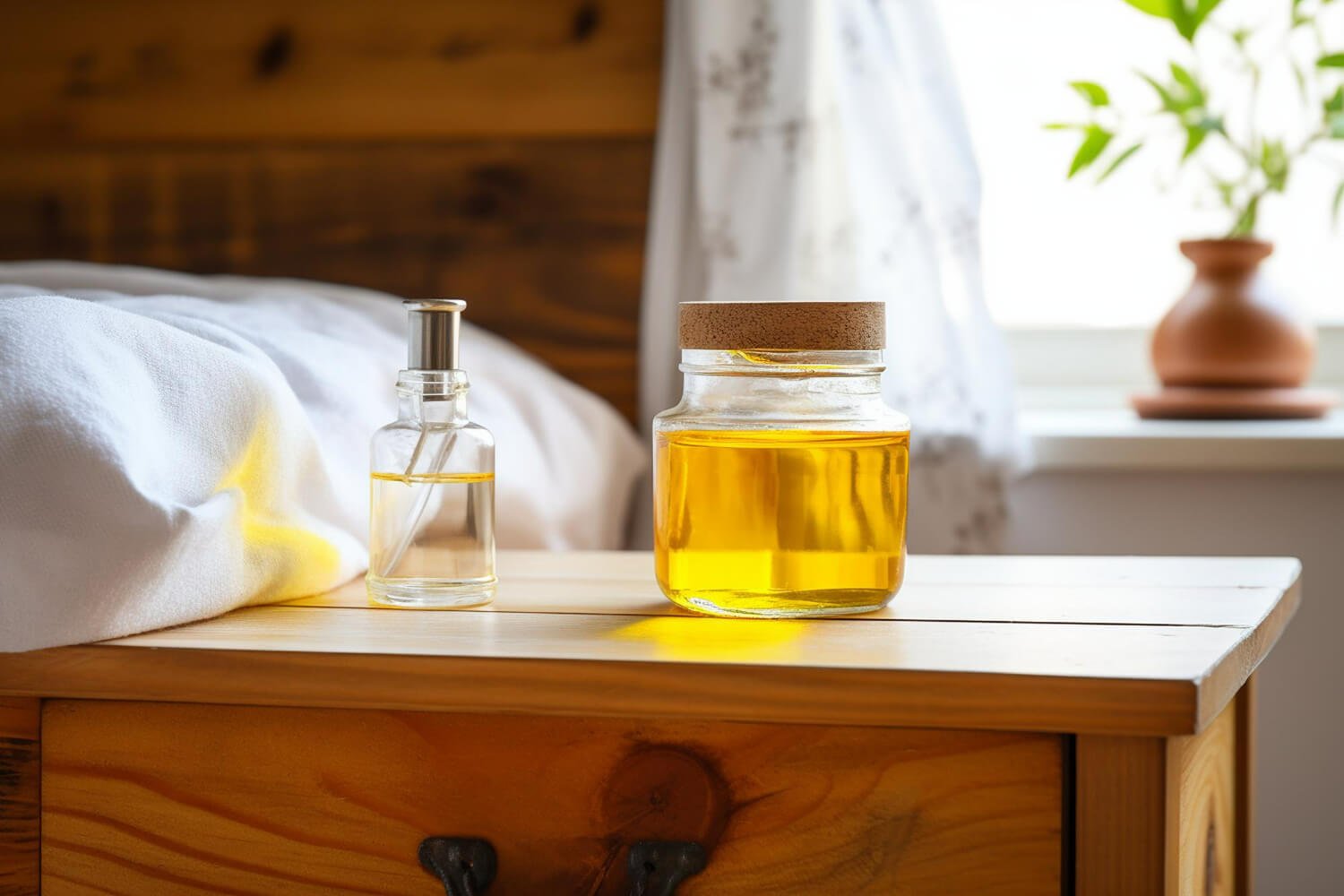 Le miel sur un table de chevet au Clos Sibade